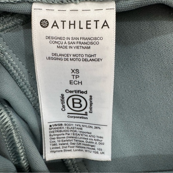 Athleta Delancey Moto Tight Leggings Pant Women XS Light Green Travel Athletic - Picture 12 of 16